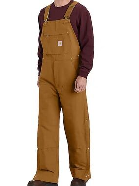 Carhartt Firm Duck Insulated Bib Overall in Brown 🆕